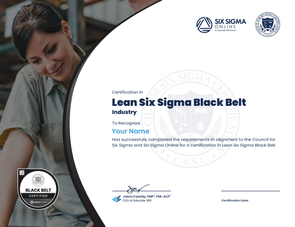 Lean Six Sigma Black Belt Training & Certification in Manufacturing